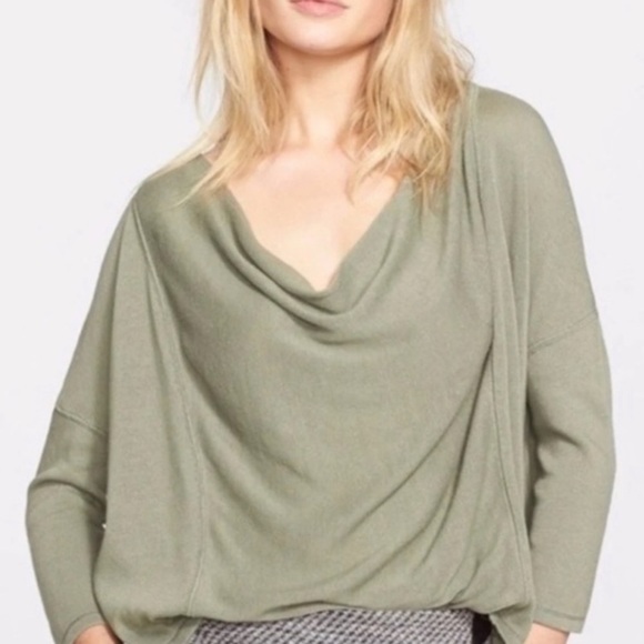 Free People WE THE FREE Lucky Day Tee Top Olive Green Oversized XS NEW - Picture 3 of 4